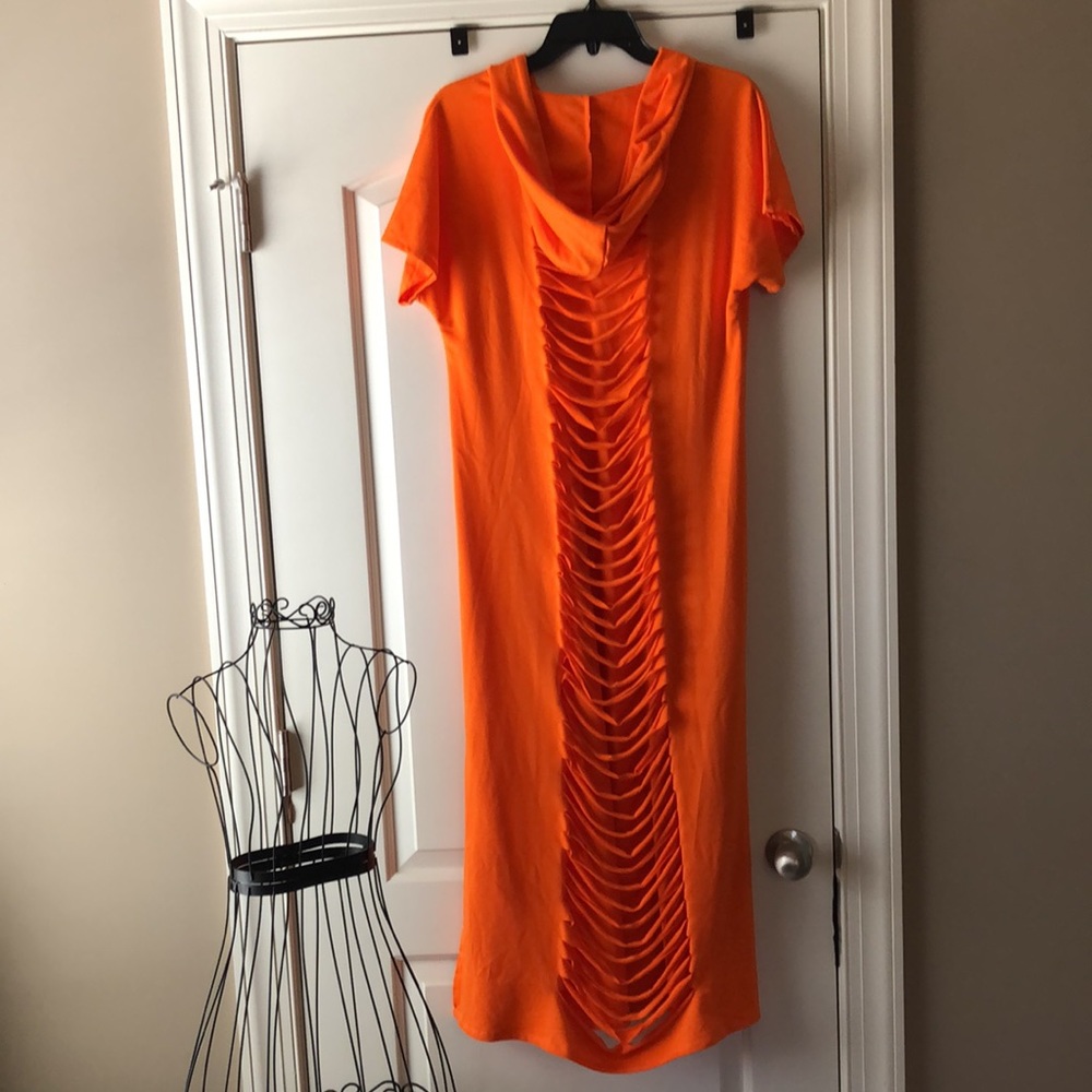 Distressed back dress